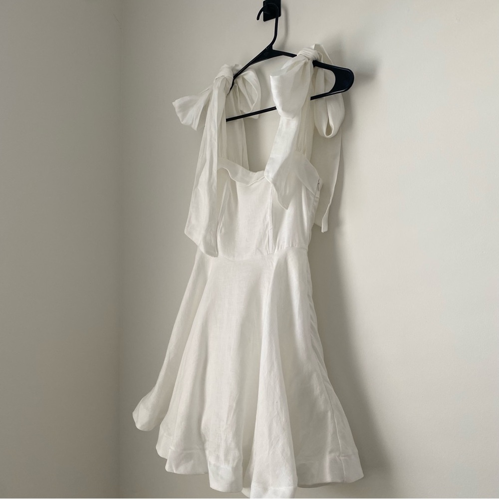 ralph lauren tie front linen shirt dress Lauren Ralph Lauren Tie-Front Linen Shirtdress In Light Olive main image 0